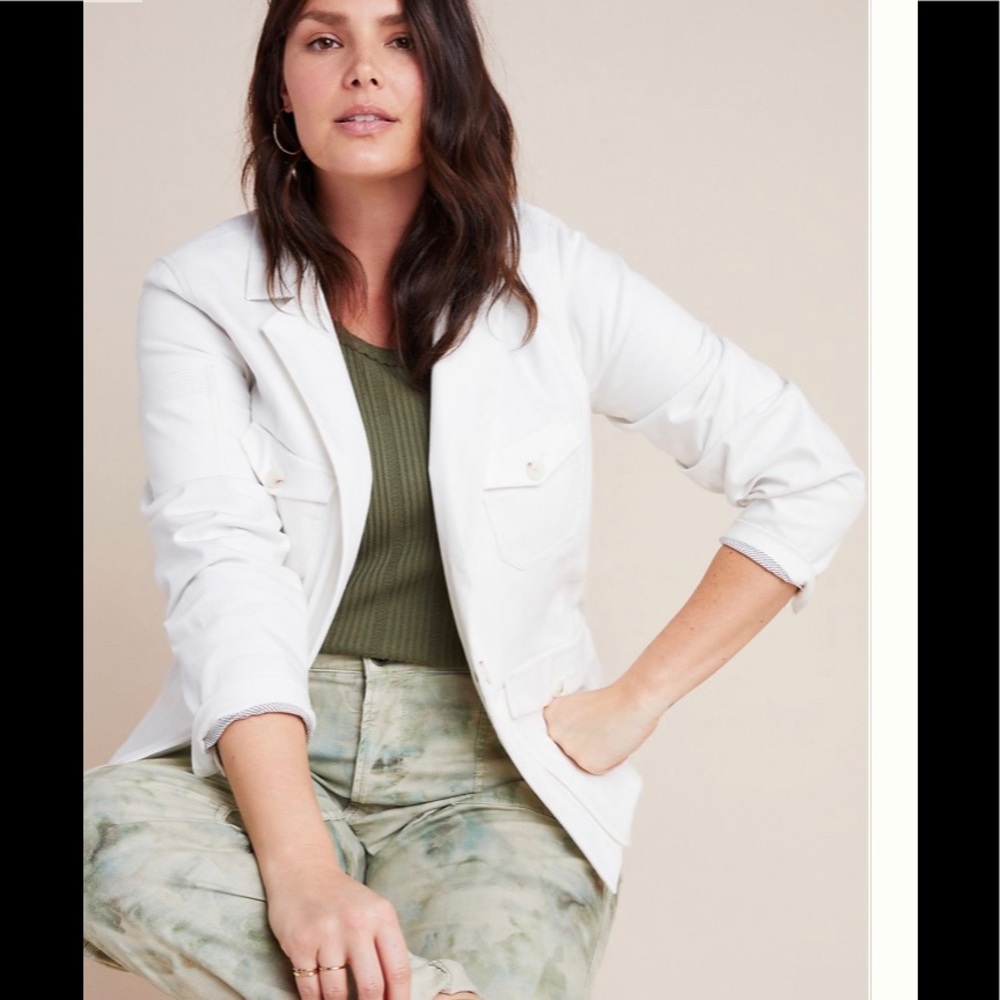 Anthropologie Neve utilitarian jacket in white